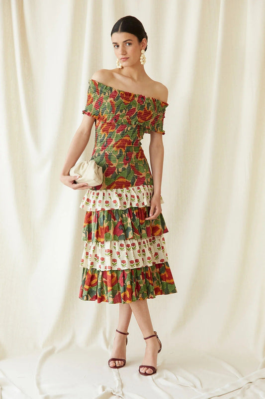 Multicolor May Midi Dress