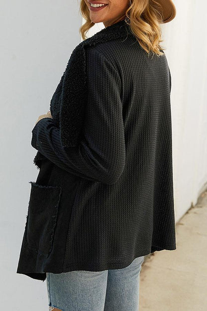 Solid Plush Irregular Coat