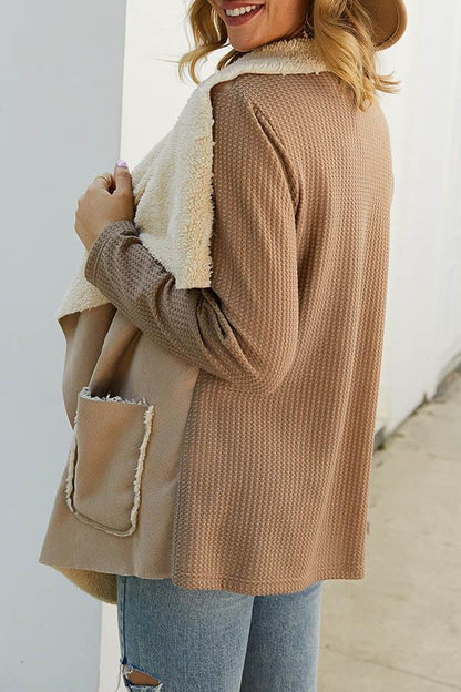 Solid Plush Irregular Coat