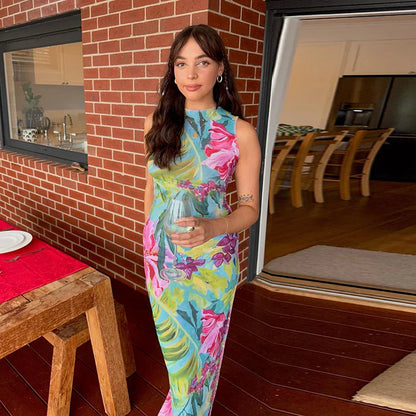 New Chic Sensational Vibrant Sexy Nightclub-ready Flirty Maxi Dress