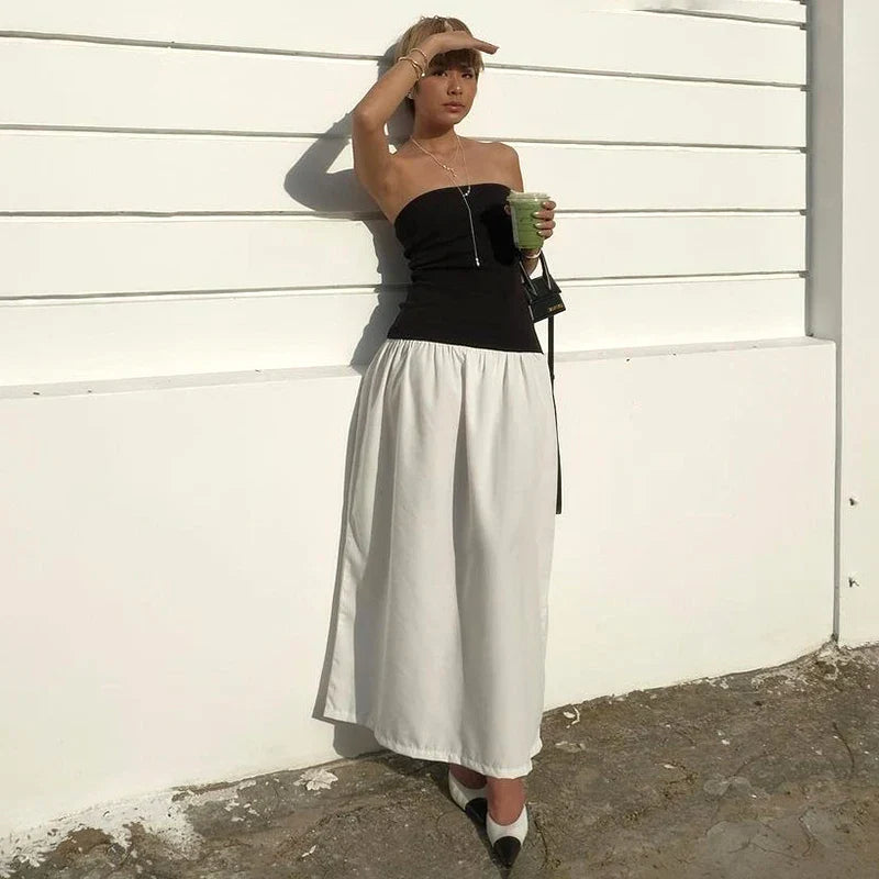 Patchwork Colorful Summer-ready Chic Casual Backless Sensational Maxi Dress