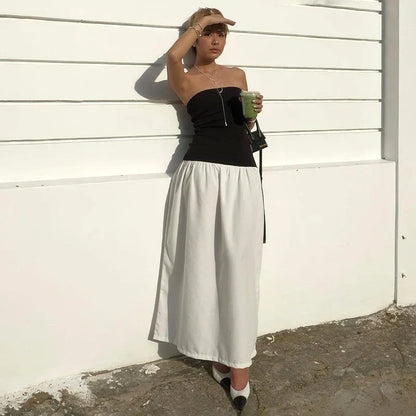 Patchwork Colorful Summer-ready Chic Casual Backless Sensational Maxi Dress