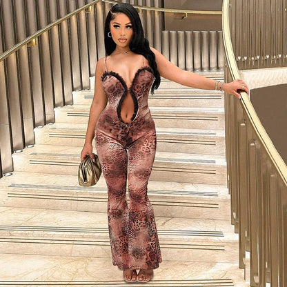 Women Noble Furry Halter Sleeveless Hollow Dress Camisole Shrunk Split Wave Cut Dress Luxury Prom Occasion Evening Gown