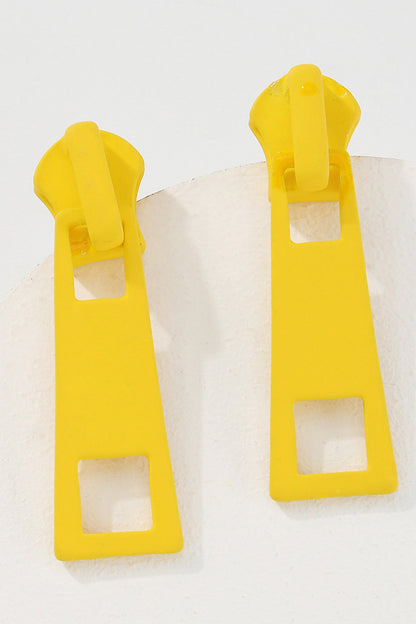 Candy Color Metal Zipper Earrings