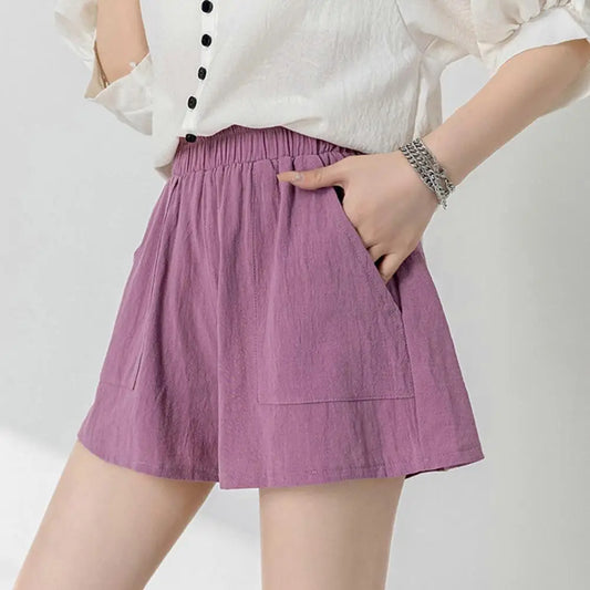 Linen Women Gym Workout Cotton Pants High Waisted Ladies Femme Sport Femme Streetwear Short