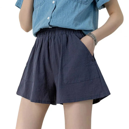 Linen Women Gym Workout Cotton Pants High Waisted Ladies Femme Sport Femme Streetwear Short