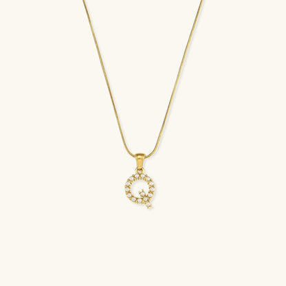 Celeste - Gold Pearl Letter Necklace