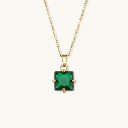 Celeste Gold Princess Cut Necklace