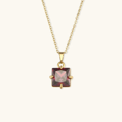 Celeste Gold Princess Cut Necklace