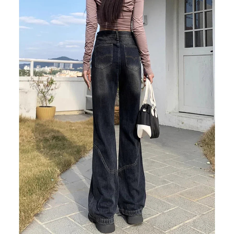 Pantalones Vaqueros Mujeres 2025 Nuevo Sentido Suelta Delgada Acampanados Jeans