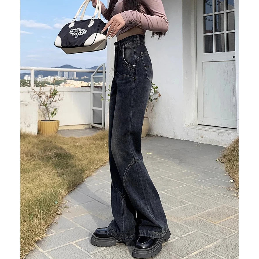 Pantalones Vaqueros Mujeres 2025 Nuevo Sentido Suelta Delgada Acampanados Jeans