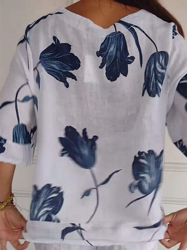 Estien - Camisa informal transpirable con botones para mujer