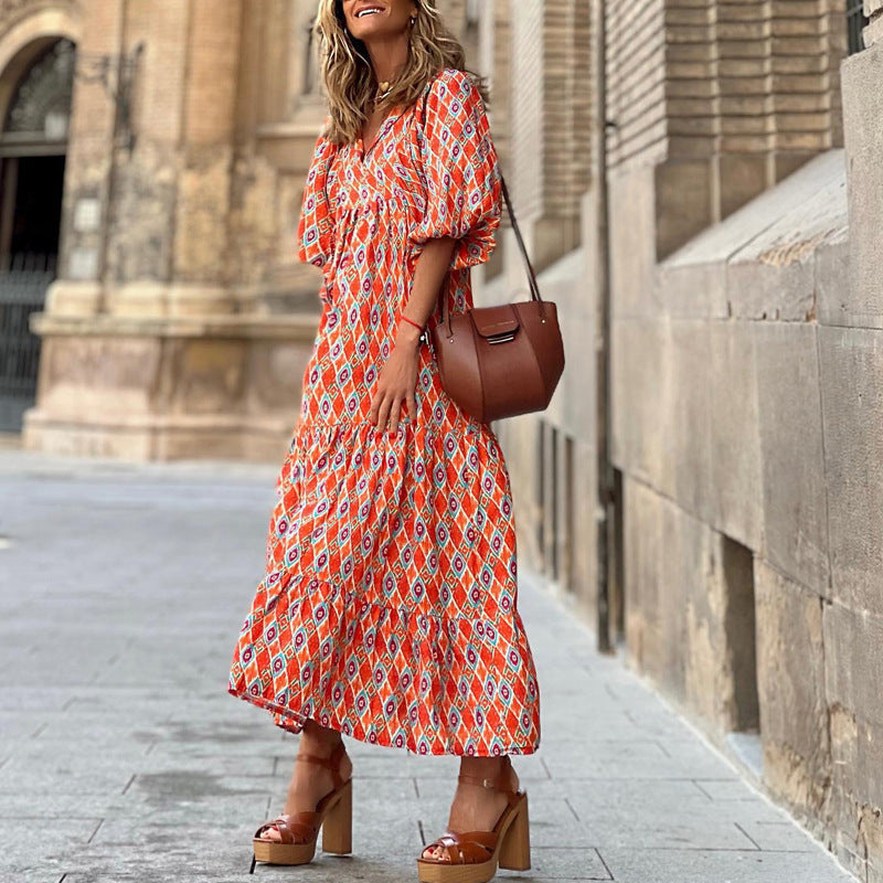 Quinnley - Geometric Maxi Dress for Women