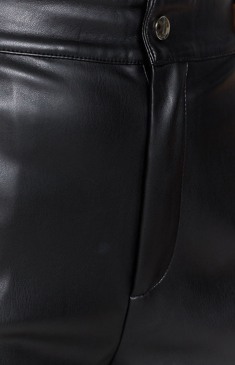 Izabella Cool Shade PU Pants Black