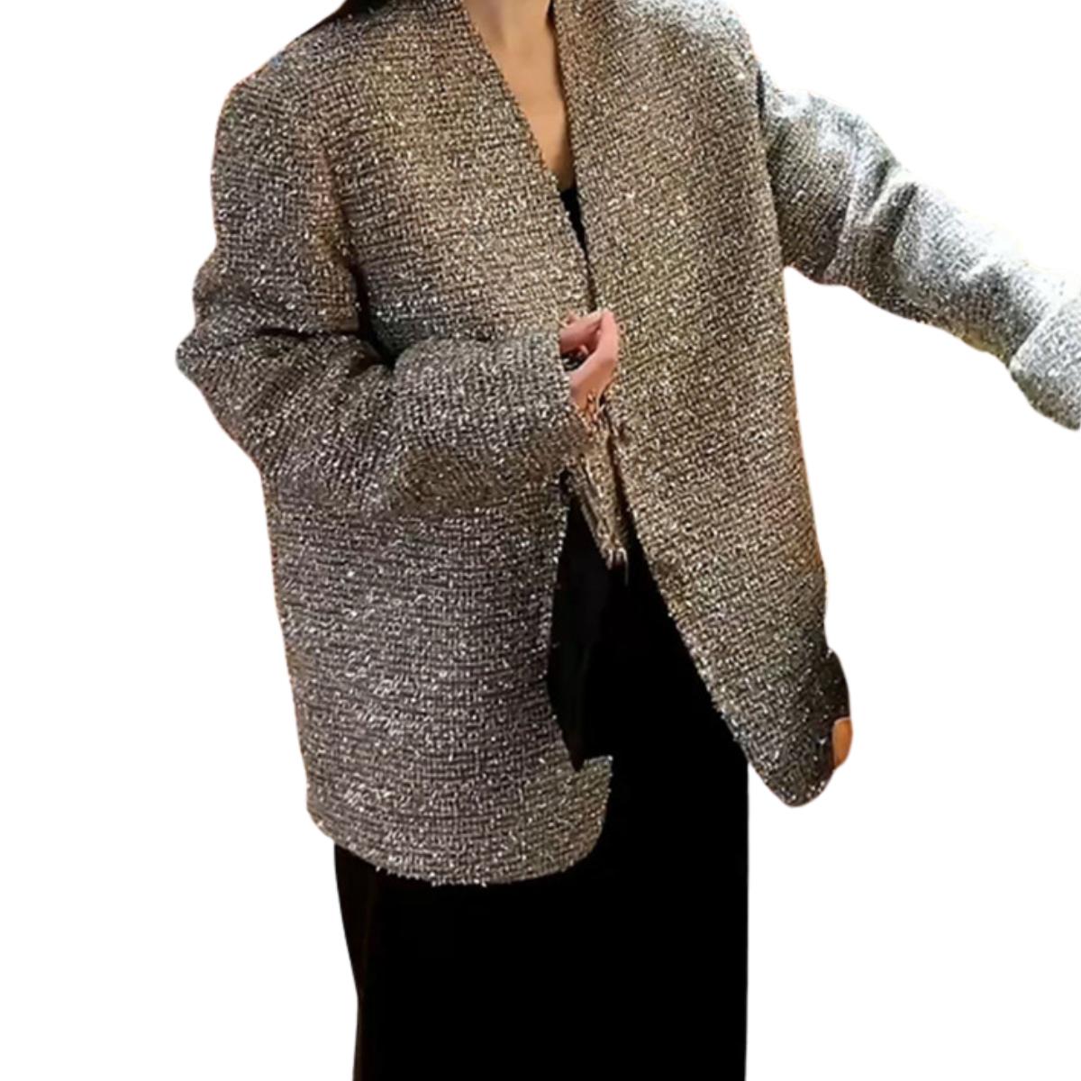 Women's Oversized Glitter Blazer with Buttons | Ideal for All Seasons
