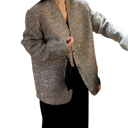 Women's Oversized Glitter Blazer with Buttons | Ideal for All Seasons