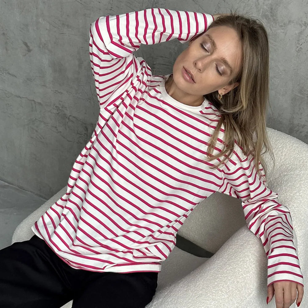 Cotton Spring Fashion Trend Casual O Neck Women's Tops 2025 T-shirt