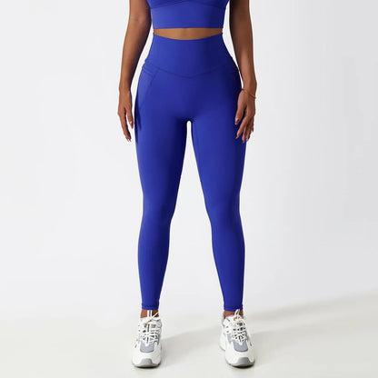 Breathable Pocket High Waist Elasticity Fitness Running Hip Lift Pants Sports Leggings