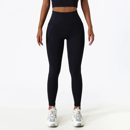 Breathable Pocket High Waist Elasticity Fitness Running Hip Lift Pants Sports Leggings