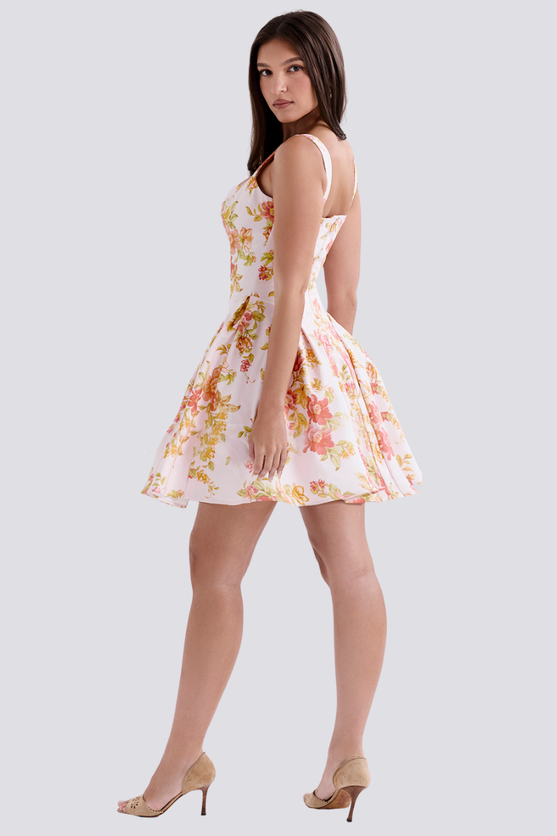 Minivestido con estampado de amapolas de Cynthia Peach