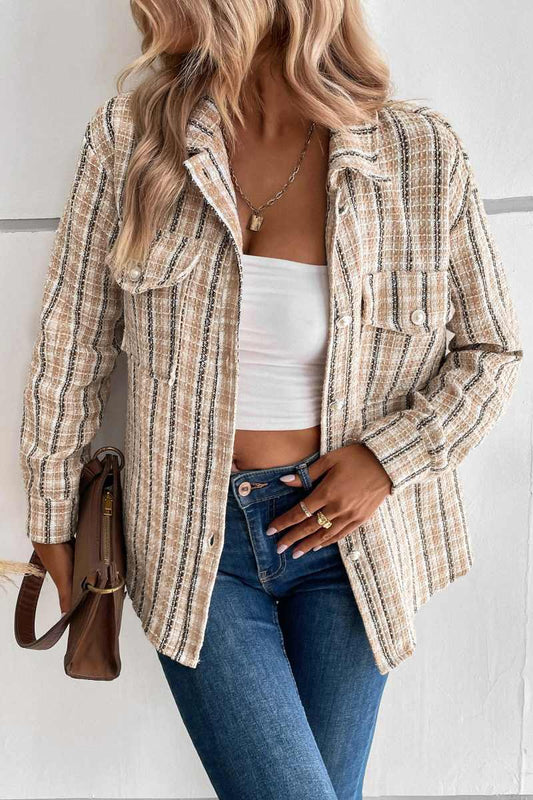 Chaqueta a cuadros Spice Harvest - Beige 