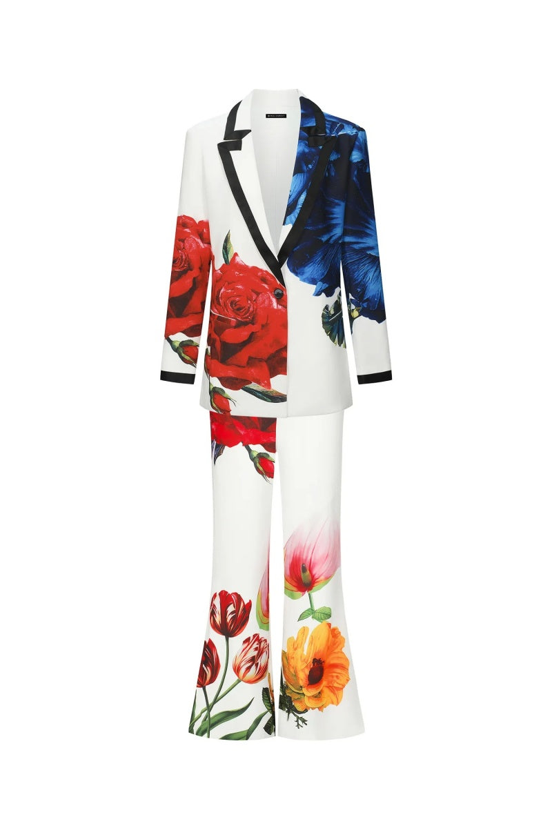 Conjunto de blazer con estampado floral Guga