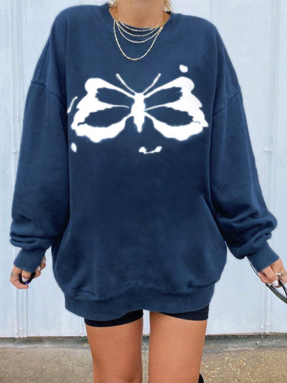 Splash Butterfly Print Sweatshirt