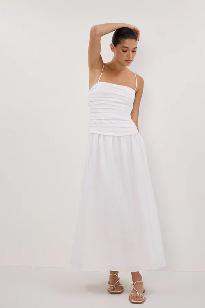 Reena White Midi Dress