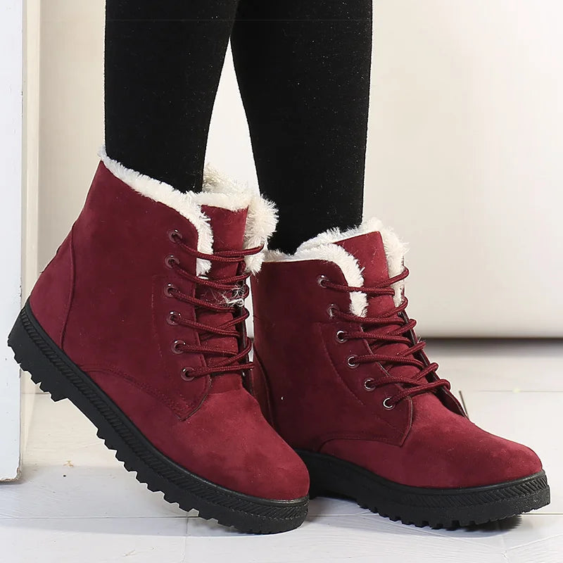 Stylish Flat Suede Ankle Boots with for Women | Ideal for Winter