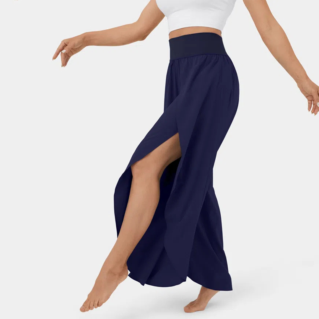 India - Pantalones acampanados para mujer - Elegantes - Tejido - Ideales para días informales
