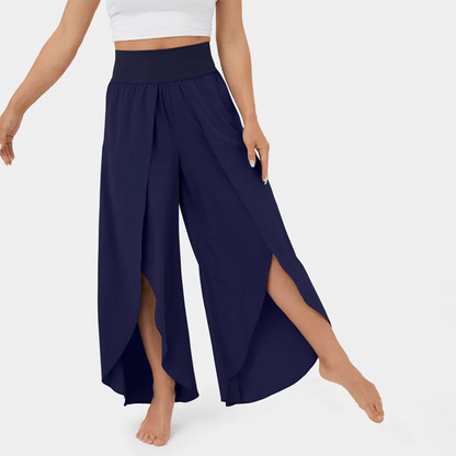 India - Pantalones acampanados para mujer - Elegantes - Tejido - Ideales para días informales