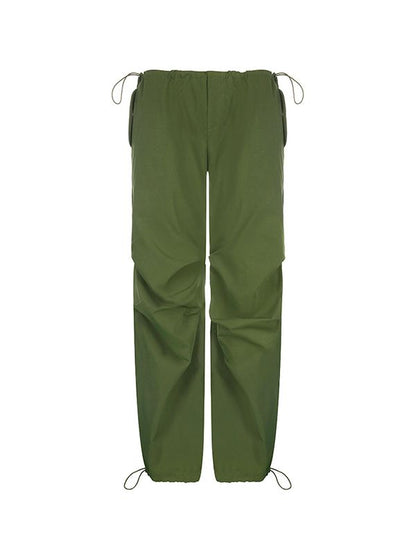 Size Friendly Drawstring Parachute Cargo Pants