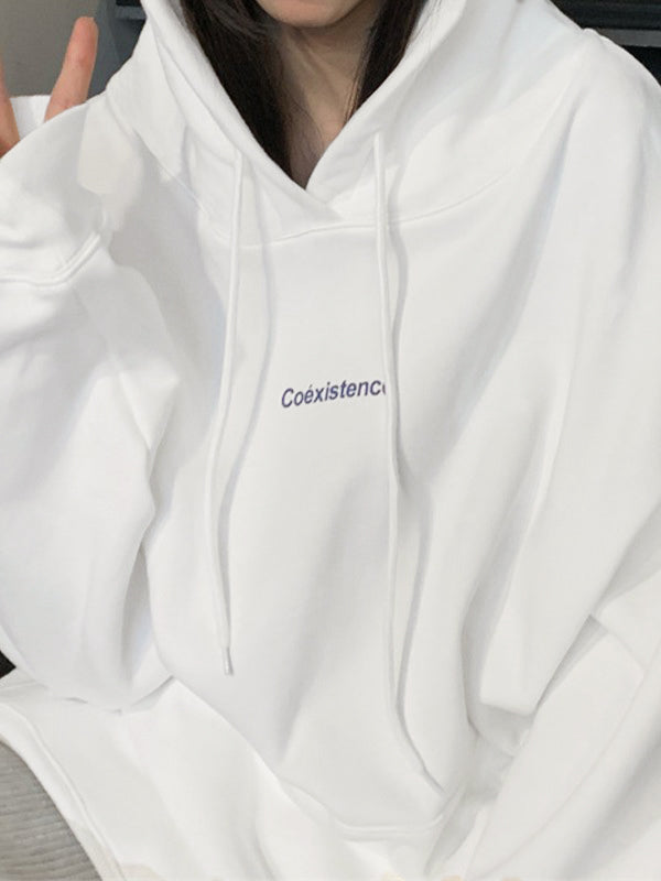 Oversized Logo Graphic Pullover Hoodie