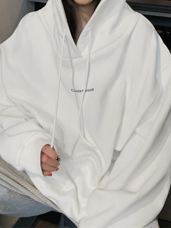 Oversized Logo Graphic Pullover Hoodie