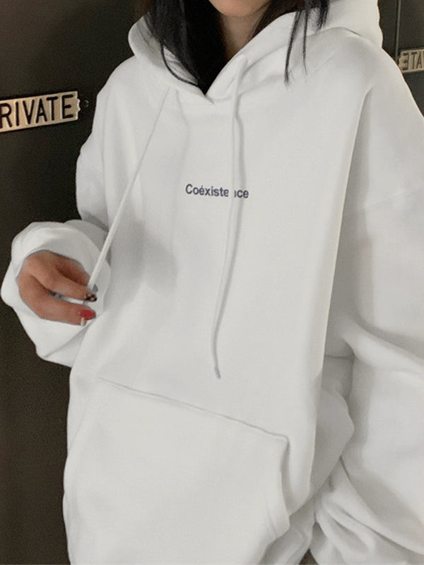 Oversized Logo Graphic Pullover Hoodie
