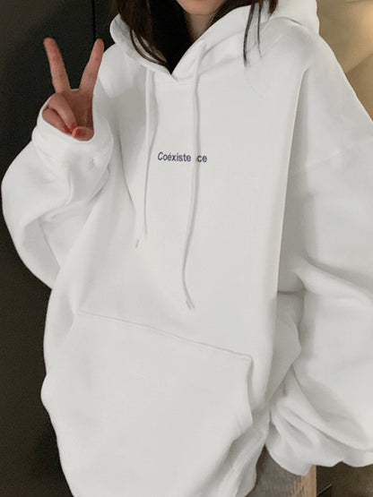 Oversized Logo Graphic Pullover Hoodie