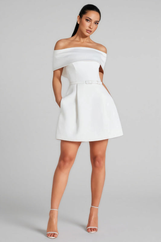 Trese White One Shoulder Mini Dress