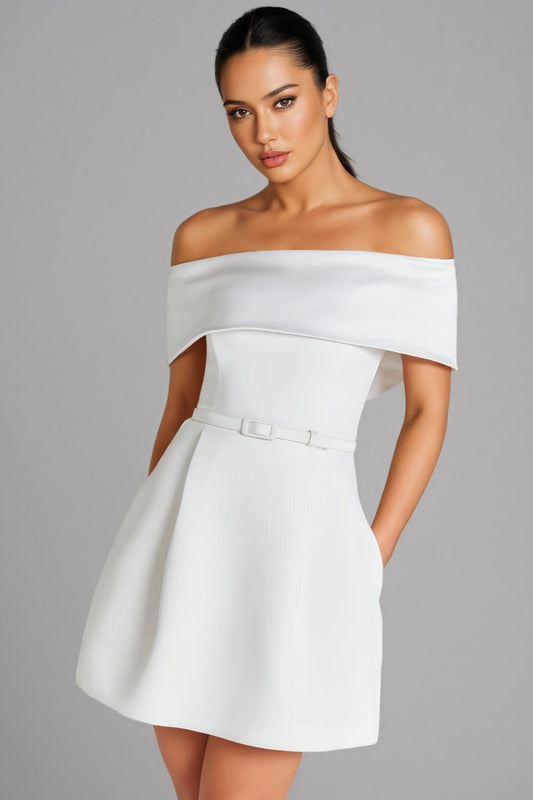 Trese White One Shoulder Mini Dress