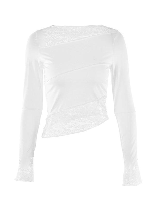 Paneled Long Sleeve Mesh Tee