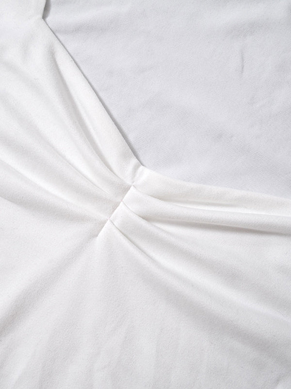 Square Neck Long Sleeve Slit Long Sleeve Tee