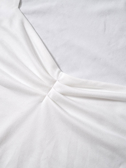 Square Neck Long Sleeve Slit Long Sleeve Tee