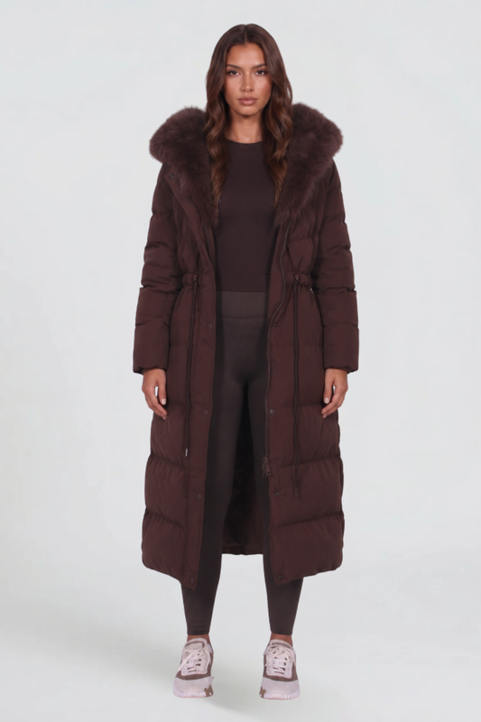 Eliza Faux Fur Hooded Long Puffer Coat