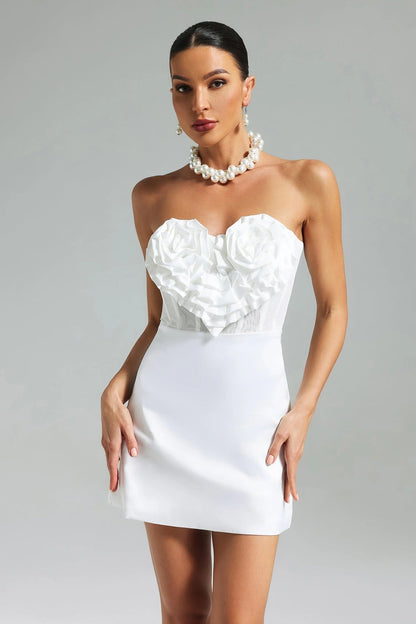 Ellora Satin Strapless Corset Heart Dress