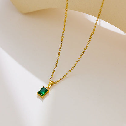 Emerald Charm - Green Gemstone Necklace