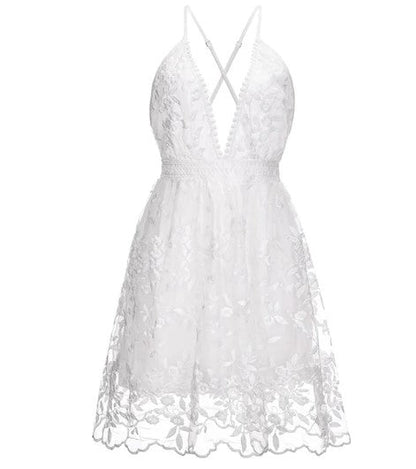 Women's Lightweight Cocktail Dress with Flower Embroidery