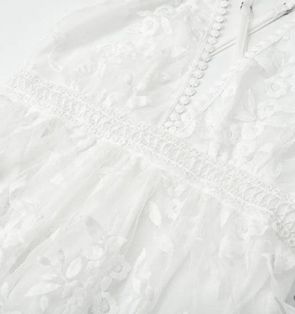 Women's Lightweight Cocktail Dress with Flower Embroidery