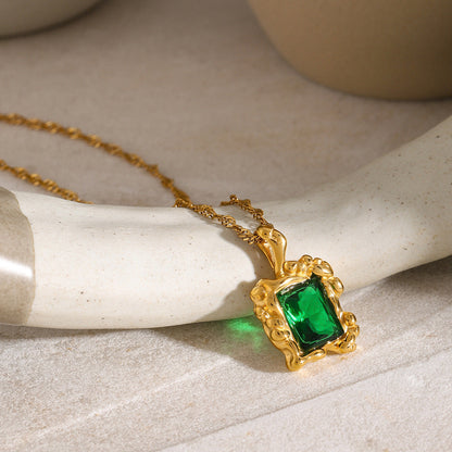 Esmeralda Emerald Pendant Necklace