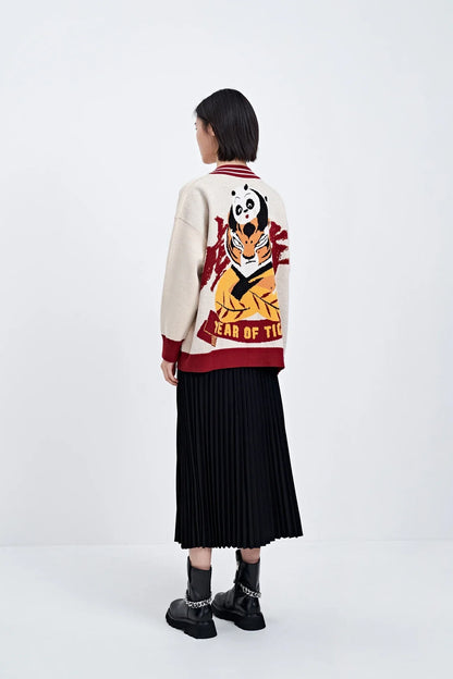 Kung Fu Panda Universal Casual Knitted Cardigan