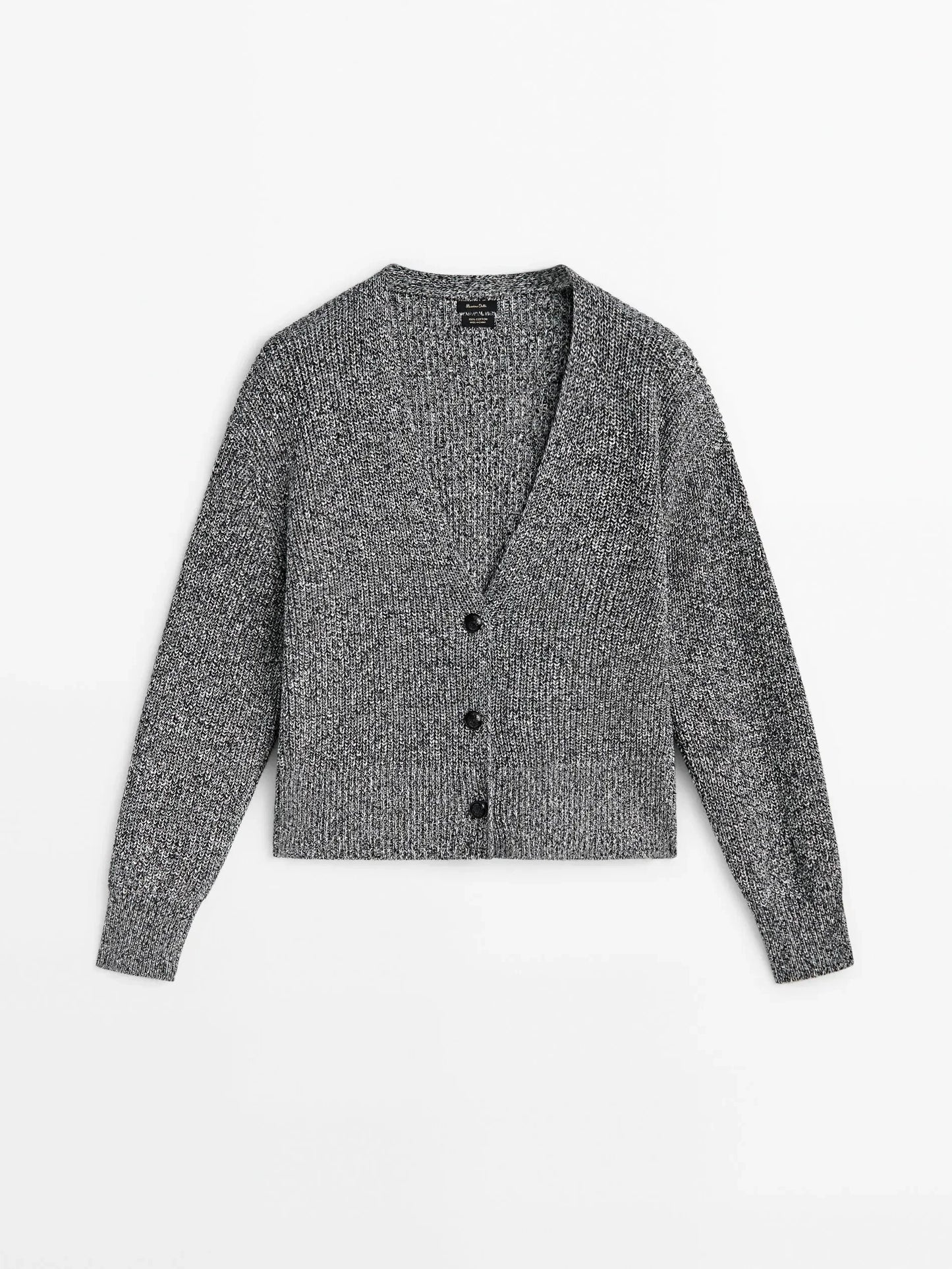 Casual Cotton Knitted Ethereal Two-tone Yarn Cardigan