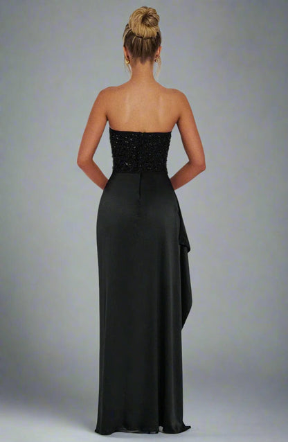 Fashion Sexy Sequin Crop Top and High-Slit Slim Fitted Skirt Set